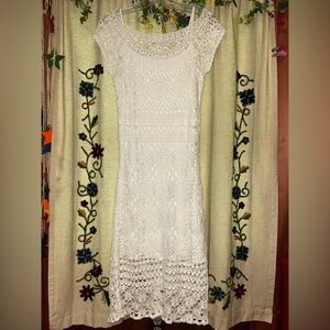 Marks & Spencer White Sleeveless Tiered Midi Dress